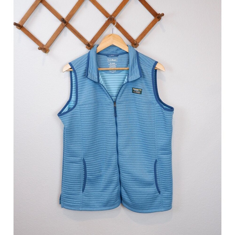 L.L. Bean Womens Airlight Quilted Blue Outdoor Hiking Vest, size XL